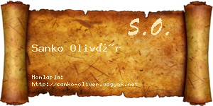 Sanko Olivér névjegykártya